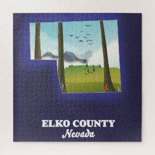 Elko County Nevada Karte Magnet Puzzle