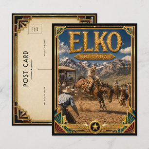 Elko Nevada Vintage Art Deco Golden Age Postkarte