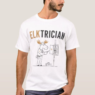 Elktrician – Lustiger Elch-Elektriker-Wortwitz T-Shirt