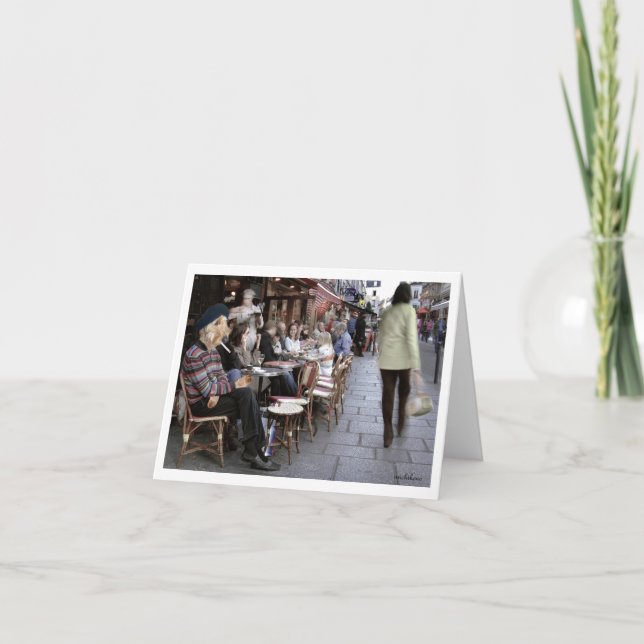 Ella Bella Banana in einem Café in Paris Dankeskarte (Vorderseite)