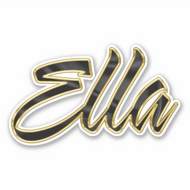 Ella black gold Lettering Aufkleber Sticker (Vorderseite)