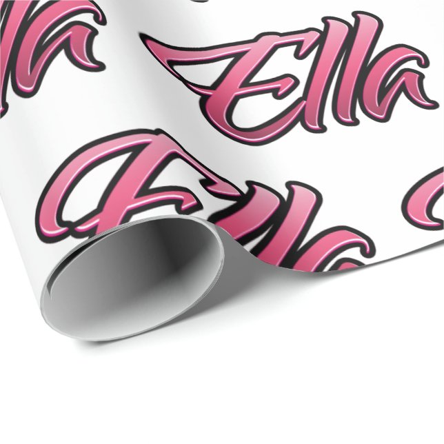 Ella faded pink personalisiertes Geschenkpapier (Rolleneckpunkt)