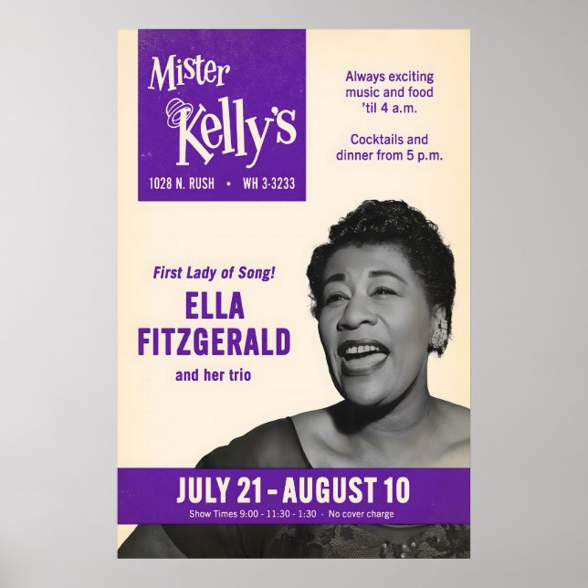 Ella Fitzgerald Jazzplakat - Live at Mister Poster (Vorne)