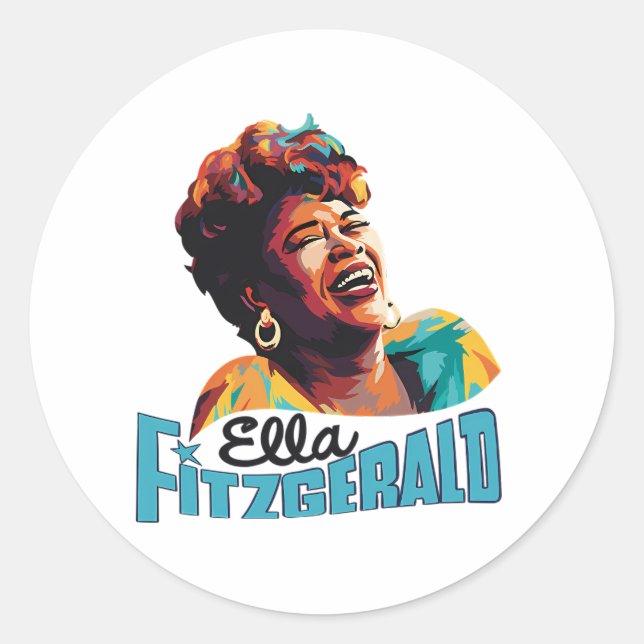 Ella Fitzgerald Runder Aufkleber (Vorderseite)