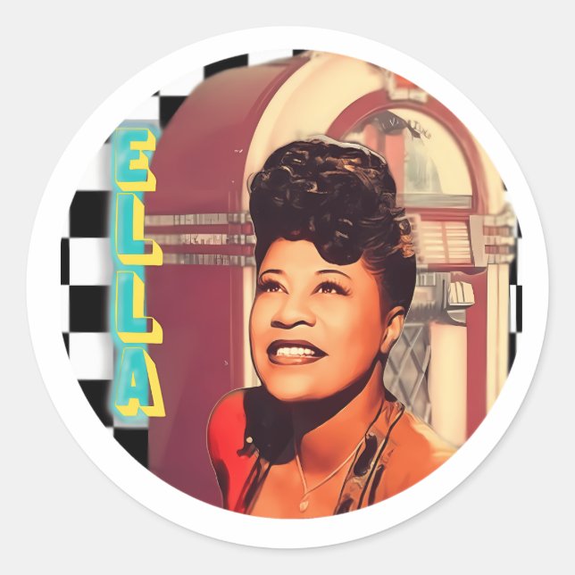 Ella Fitzgerald Runder Aufkleber (Vorderseite)