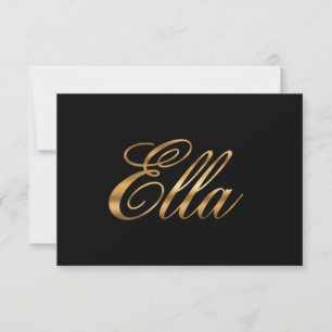Ella gold Design Lettering Karte