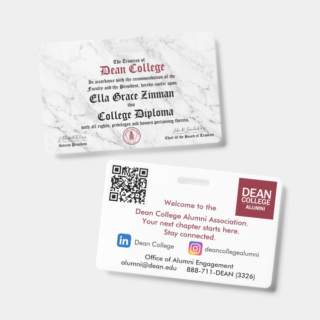 Ella Grace Zinman Ausweis (Vorder- & Rückseite)