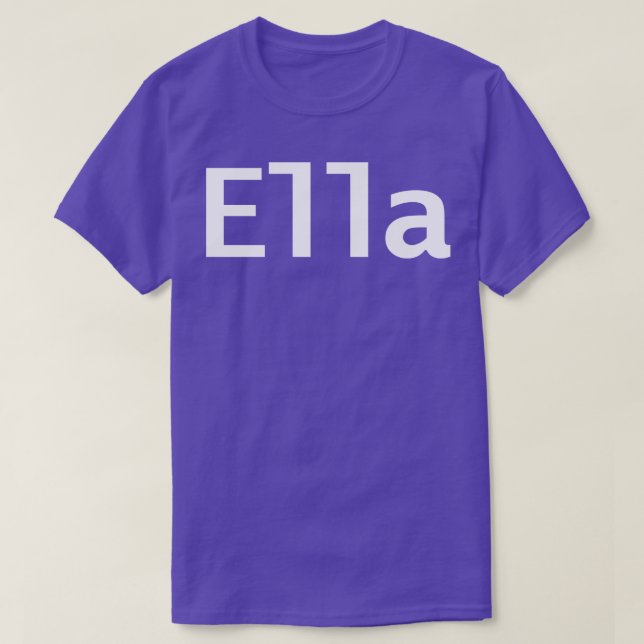 Ella Minimal Typografie White Text T-Shirt (Design vorne)