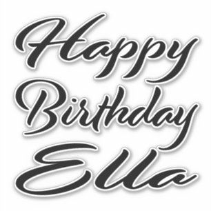 Ella Name Vorname black Sticker Geburtstag