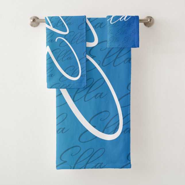 Ella Repeat Name Pattern Design Badhandtuch Set (Insitu)