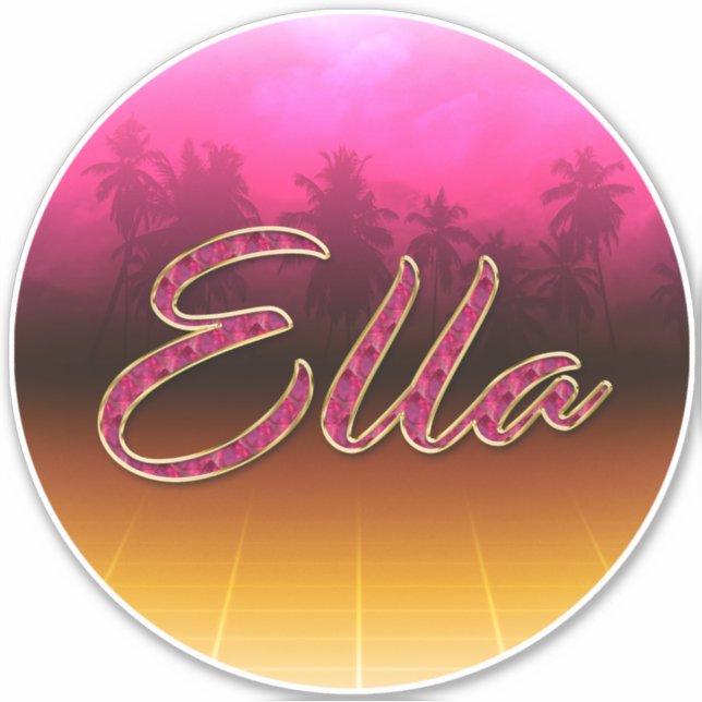 Ella Vorname Name golden pink Aufkleber Sticker (Vorderseite)
