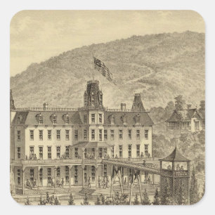 Ellanova Springs 16 km von Pittsburgh Quadratischer Aufkleber