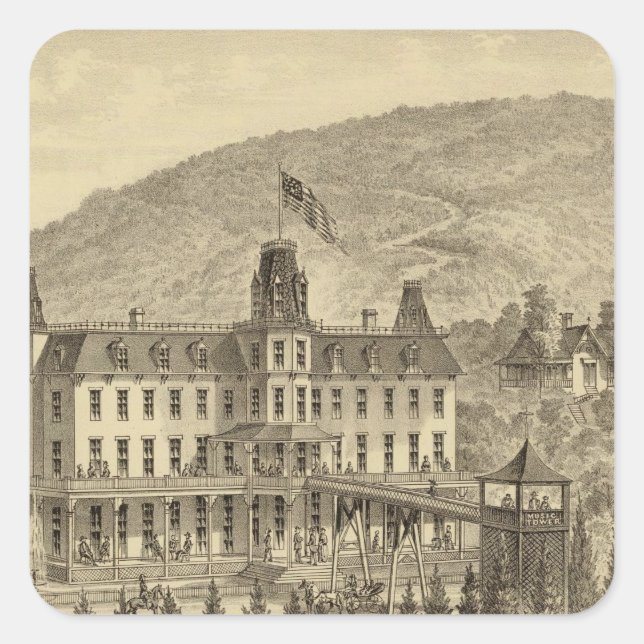 Ellanova Springs 16 km von Pittsburgh Quadratischer Aufkleber (Vorderseite)