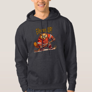 Ellbogen auf! Hockeybiber, kanadisches Ahornblätte Hoodie