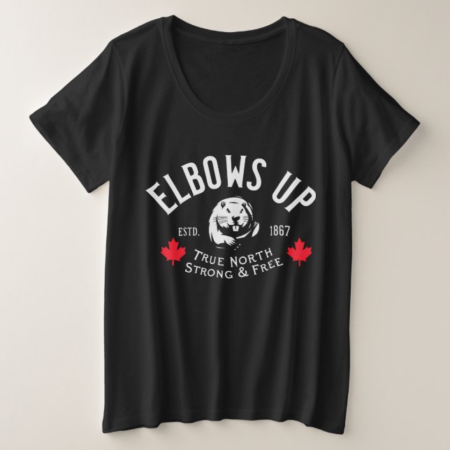 Ellbogen auf! Plus-Size-Shirt Große Größe T-Shirt (Design vorne)