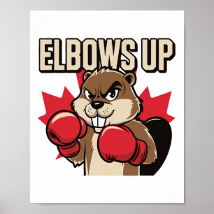 Ellbogen hoch, Biber-Boxen, stolzer kanadischer st Poster