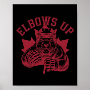 Ellbogen hoch Ellbogen hoch Hockey Kanada Biber  Poster