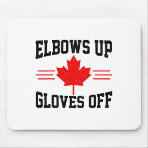 Ellbogen hoch, Handschuhe ab Kanada-Flagge Hockey- Mousepad