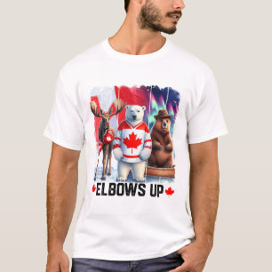 Ellbogen hoch Kanada-Flagge Hockey Lustiger Biber T-Shirt