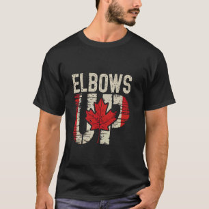 Ellbogen hoch Kanada Kanadische Flagge Männer Retr T-Shirt