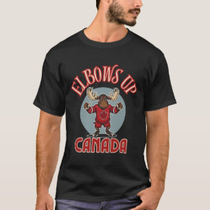 Ellbogen hoch Kanada Trotziger Elch Kanada Hockey T-Shirt