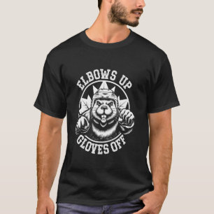 Ellbogen hoch lustiger Hockey Kanada Biber T-Shirt