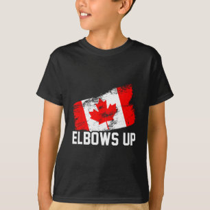 Ellbogen hoch Lustiger kanadischer Hockey Maple Le T-Shirt