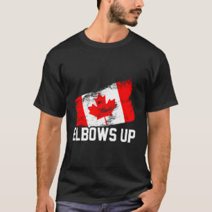 Ellbogen hoch Lustiger kanadischer Hockey Maple Le T-Shirt