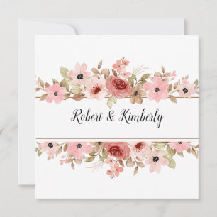 ELLE Pink Blume Elegante Hochzeit Einladung