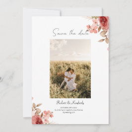 ELLE Pink Blume Elegante Hochzeit Save the Date