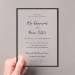 Elle Simple Modern Wedding Acryleinladungen<br><div class="desc">Moderne Hochzeitseinladung mit einem einfachen Design mit Ihren Veranstaltungsdetails inmitten einer dünnen Grenze.</div>