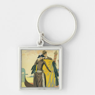 Elle und Lui, 1921 (pochoir Druck) Schlüsselanhänger