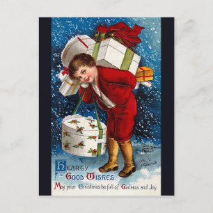 Ellen H. Clapsaddle - Christmas Shopping Boy Feiertagspostkarte