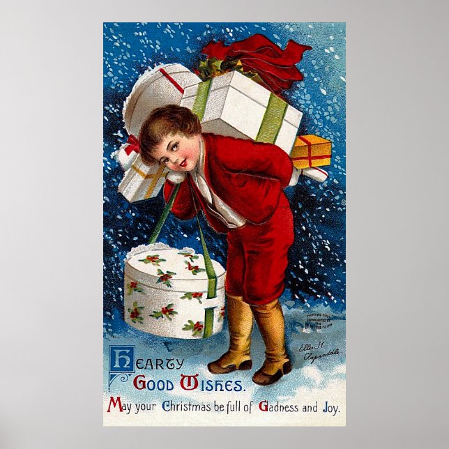Ellen H. Clapsaddle - Christmas Shopping Boy Poster (Vorne)
