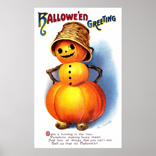 Ellen H. Clapsaddle: Funny Pumpkin Character Poster (Vorne)