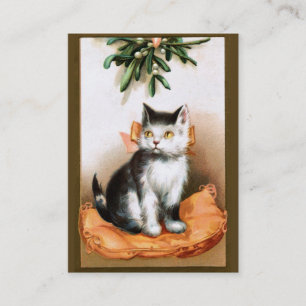 Ellen H. Clapsaddle: Katze unter Mistelzweig Visitenkarte