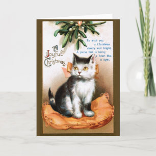Ellen H. Clapsaddle: Katze unter Mistletoe Feiertagskarte
