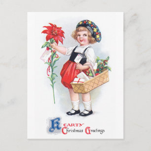 Ellen H. Clapsaddle: Mädchen mit Poinsettie Postkarte