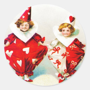 Ellen H. Clapsaddle Pierrot-Kinder Runder Aufkleber