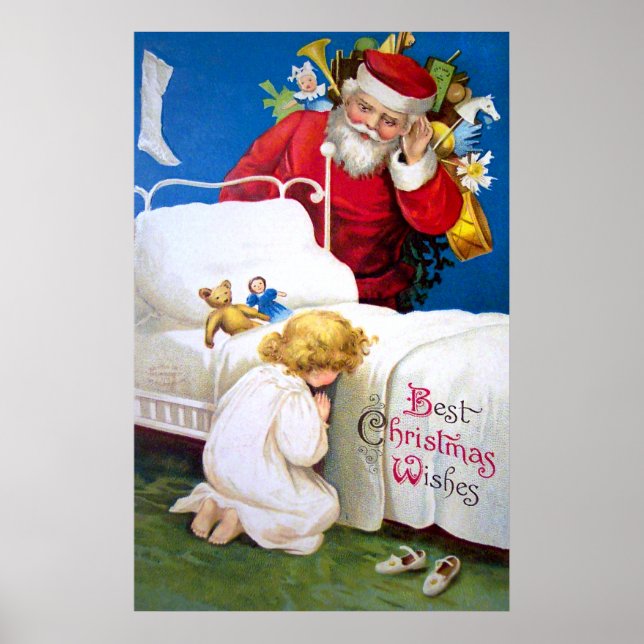 Ellen H. Clapsaddle: Santa anhören Poster (Vorne)