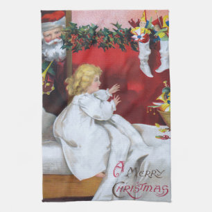 Ellen H. Clapsaddle: Santa beobachtet Küchentuch