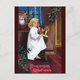 Ellen H. Clapsaddle: Santa Looking through Window Feiertagspostkarte