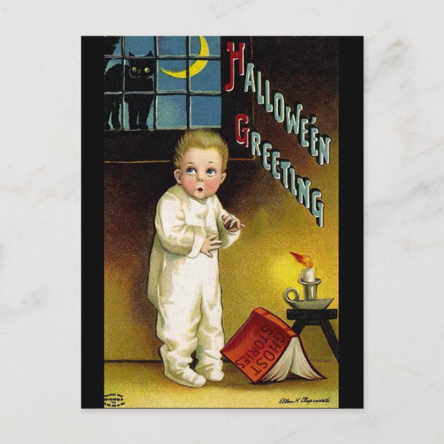 Ellen H. Clapsaddle: Spooky Halloween Postkarte (Vorderseite)