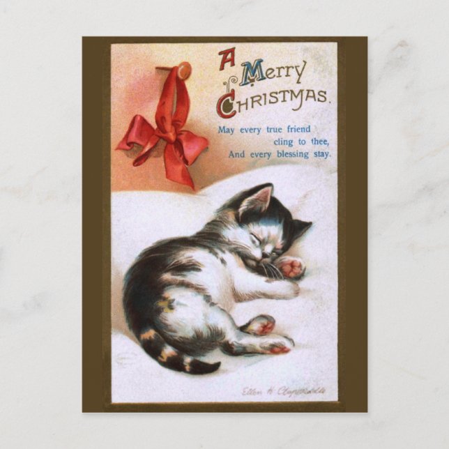 Ellen H. Clapsaddle: Weihnachtskitten Feiertagspostkarte (Vorderseite)