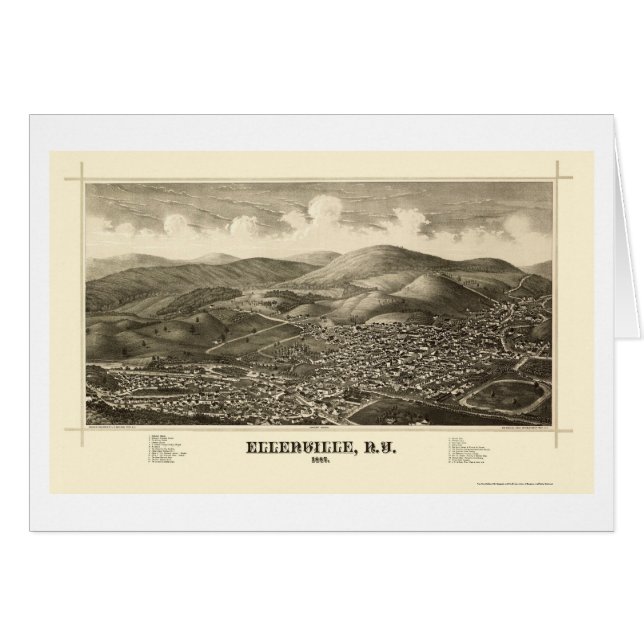 Ellenville, NY panoramische Karte - 1887 (Vorderseite (Horizontal))