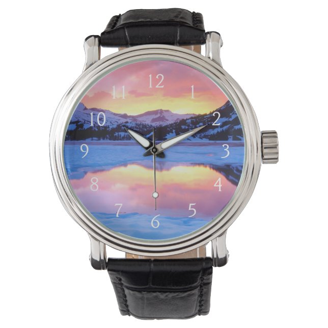 Ellery Lake at Sunset Armbanduhr (Vorderseite)