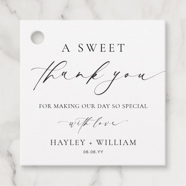 Ellesmere A Sweet Danke Geschenkanhänger (Vorderseite)