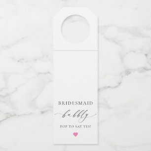 Ellesmere Bridesmaid Bubbly Bottle Hanger Tag Flaschenanhänger
