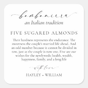 Ellesmere Eine italienische Tradition 5 Sugared Ma Quadratischer Aufkleber