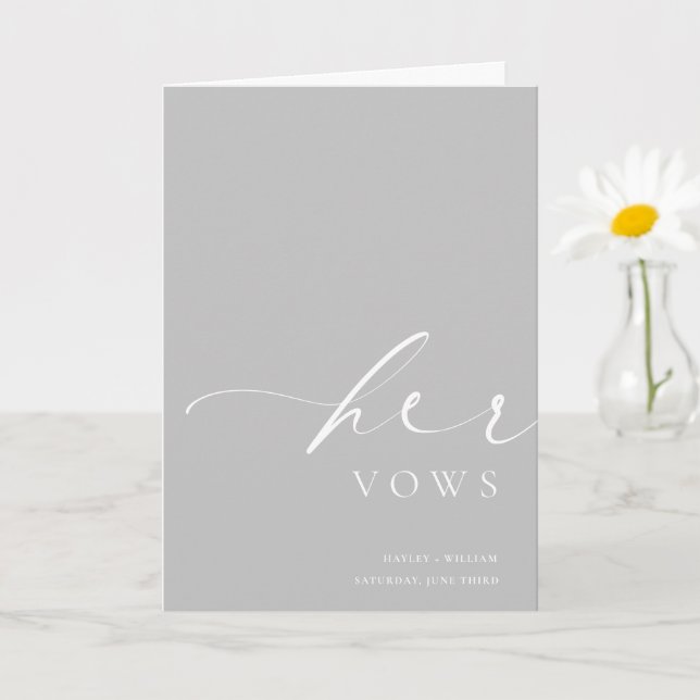 Ellesmere Gray Your Vows Wedcard Karte (Kleine Pflanze)